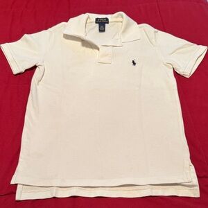 Polo by Ralph Lauren White Short Sleeve Polo with Navy Pony. Size S(8).